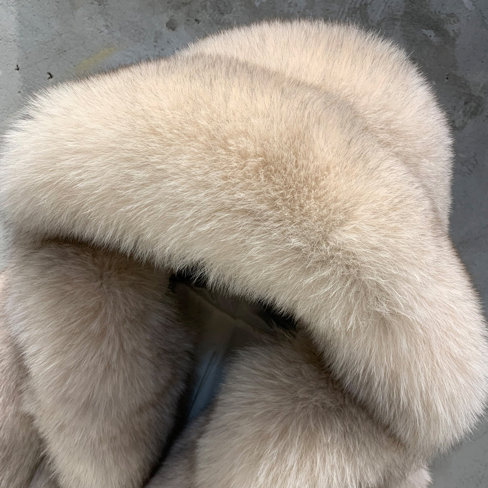 Veloura Hooded Long Fox Fur Coat – Luxe Collar Edition