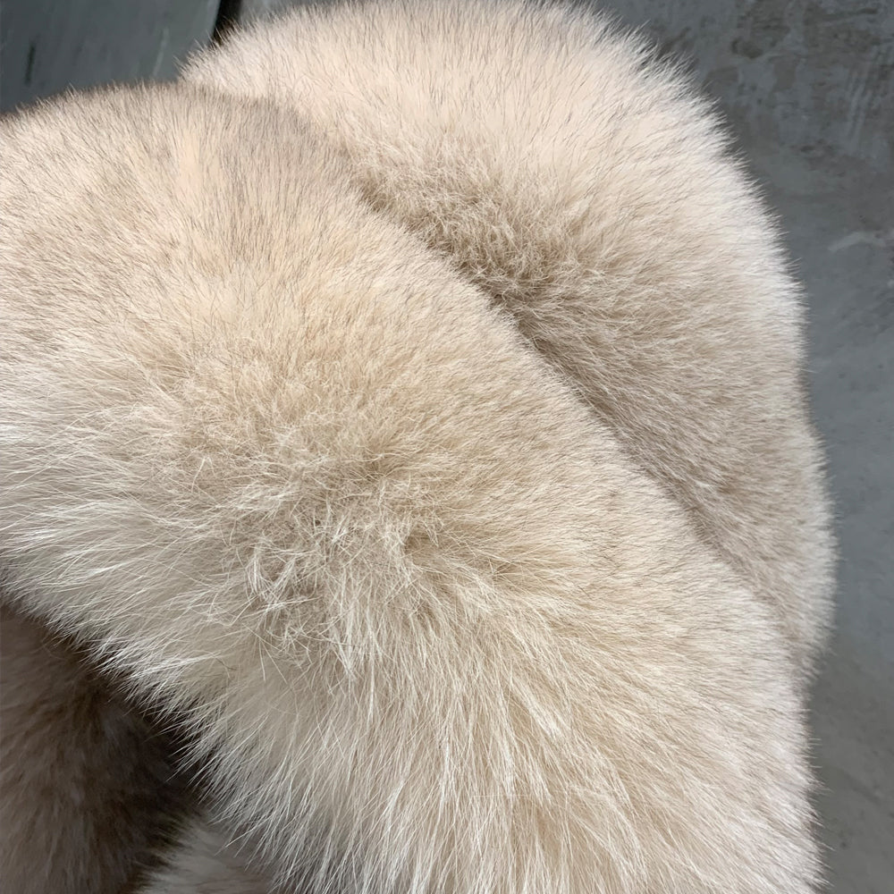 Veloura Hooded Long Fox Fur Coat – Luxe Collar Edition