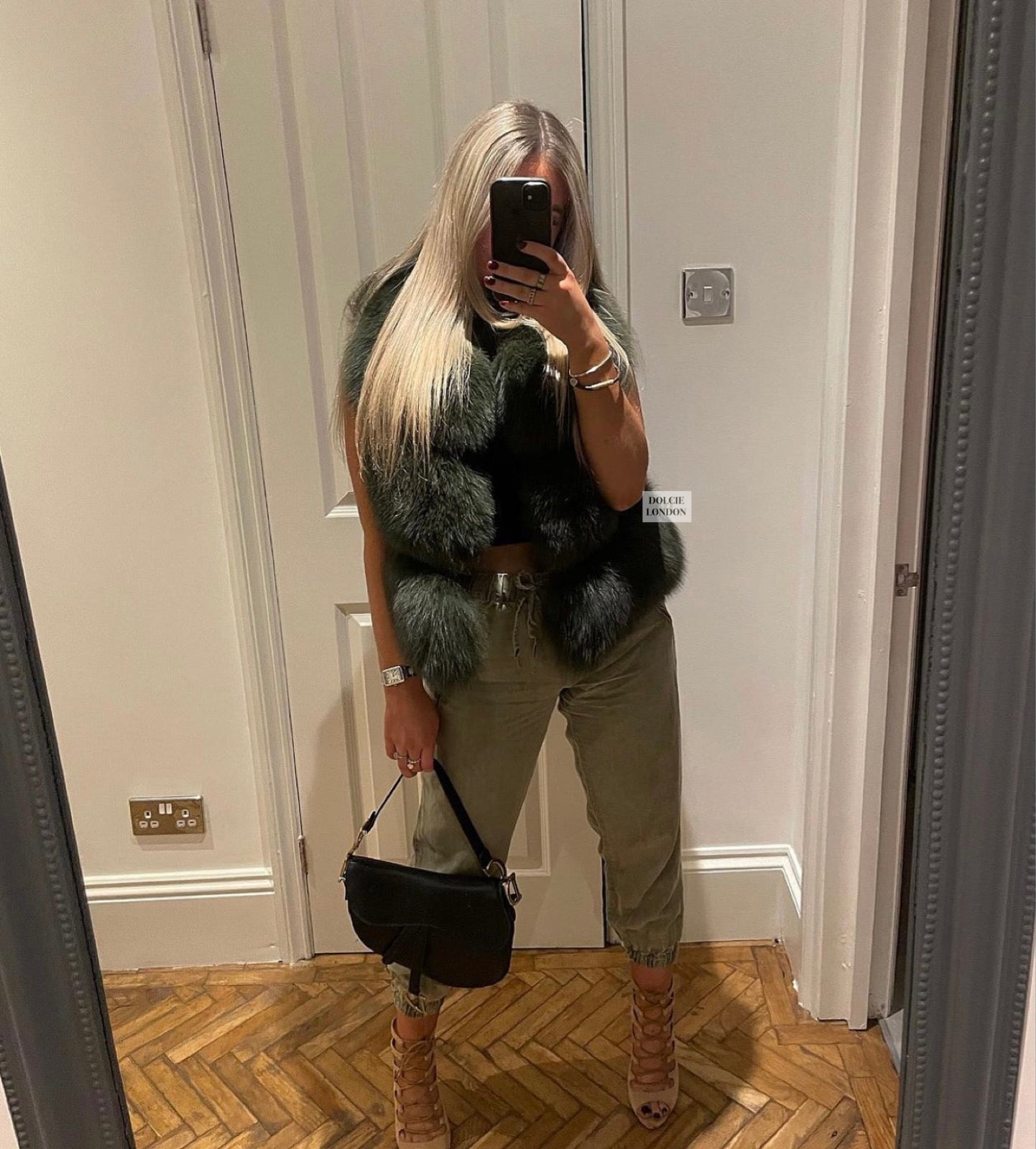 Dolcie London Luxury 100% Real Fox Fur 3 Rows Gilet Vest