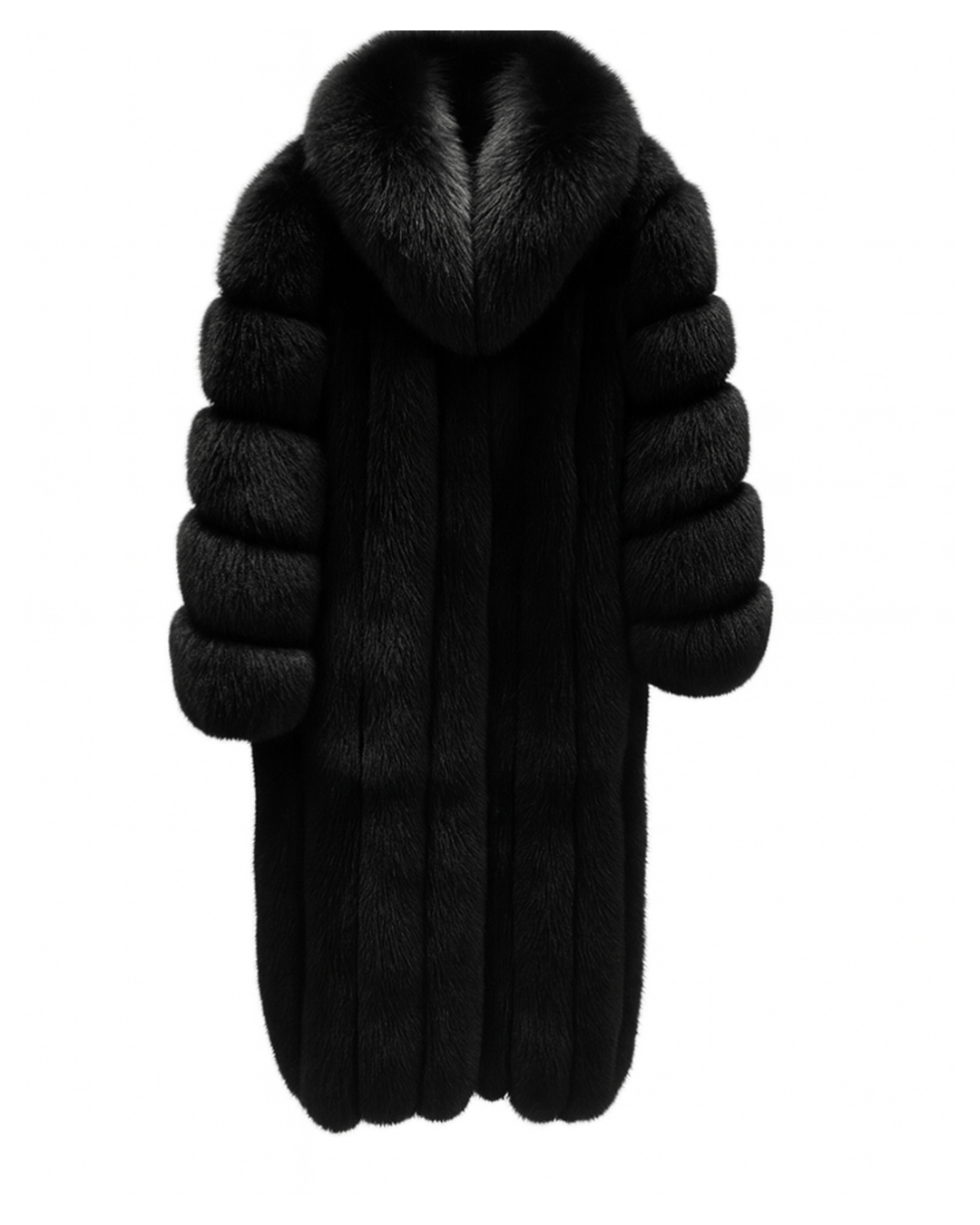 Luxurious Long Full-Length Genuine Fox Fur Winter Collar Coat