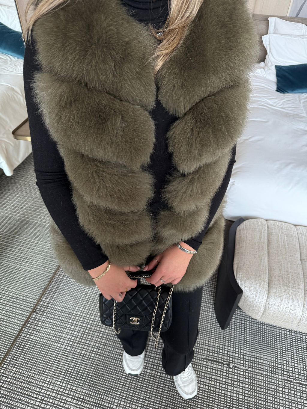 Luxury Women's 6 Rows Real Fox Fur Gilet Winter Vest