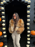 Dolcie London Luxury Bubble Mini Coat Genuine Raccoon Fur Jacket