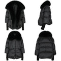 Premium Goose Down Puffer Jacket with Real Fox Fur Collar