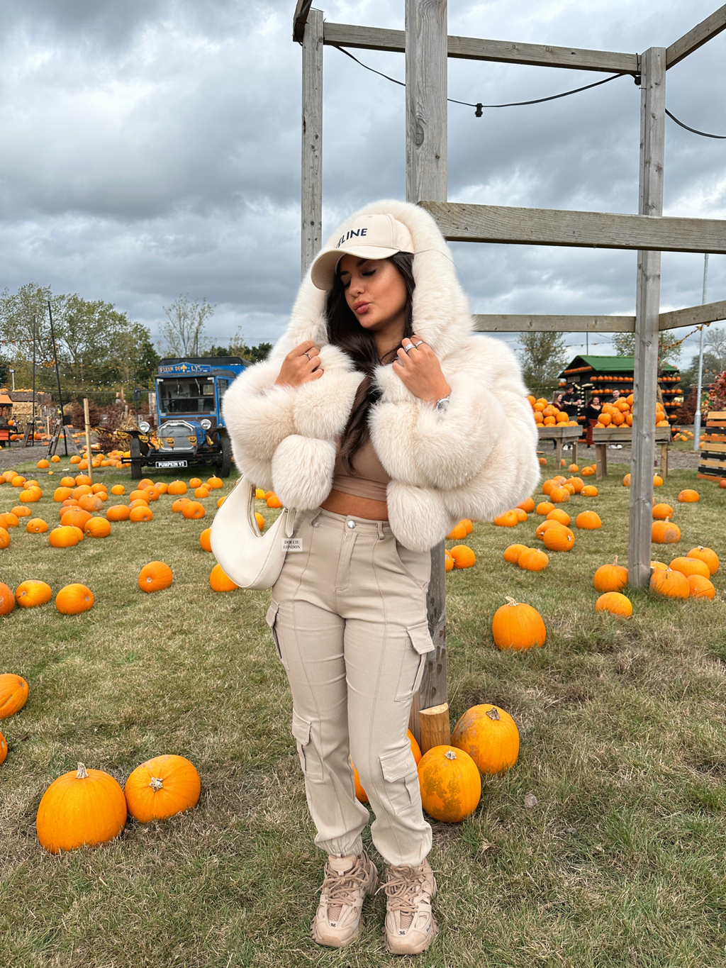 Luxury Cropped Mini Genuine Fox Fur Hooded Winter Coat