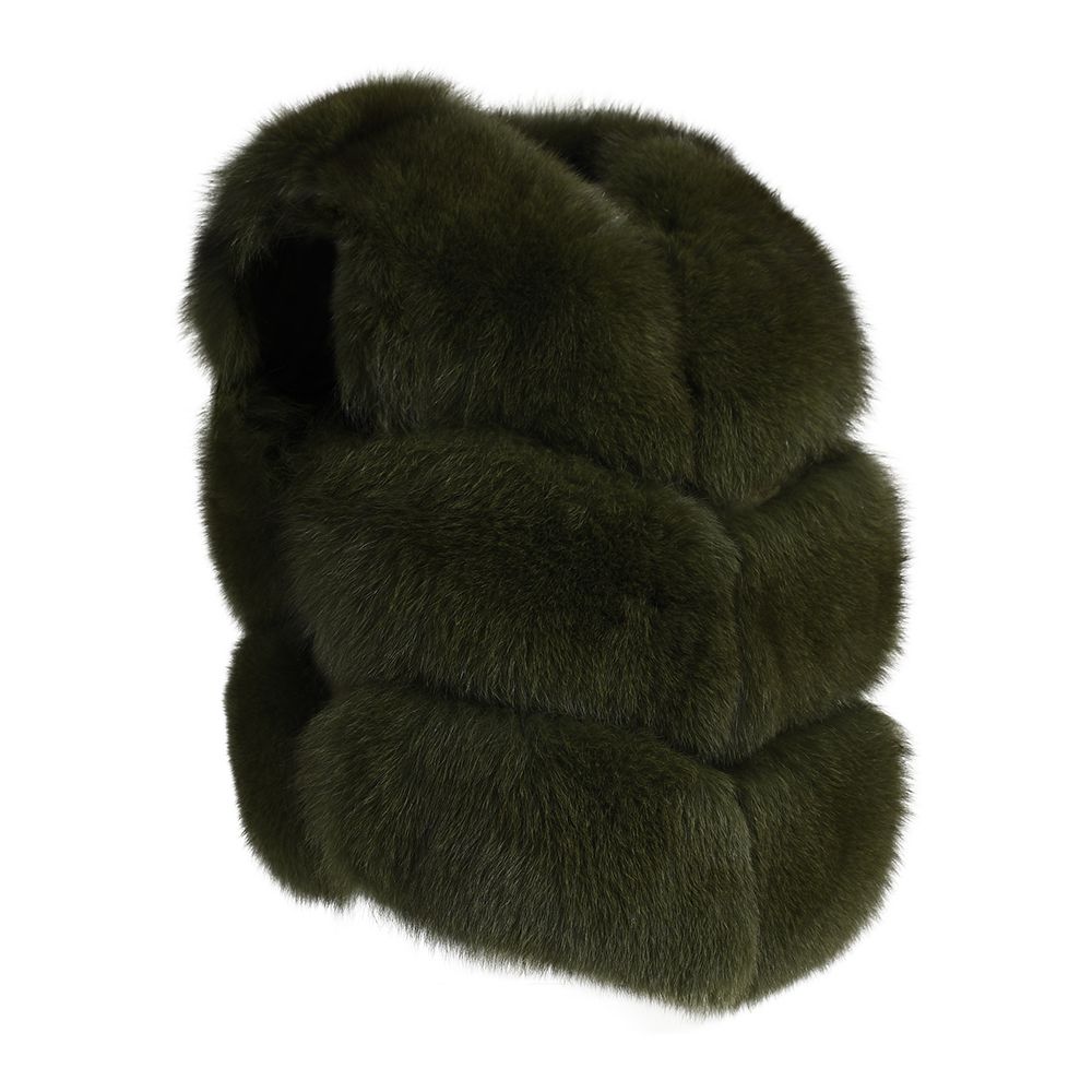 Dolcie London Luxury 100% Real Fox Fur 3 Rows Gilet Vest