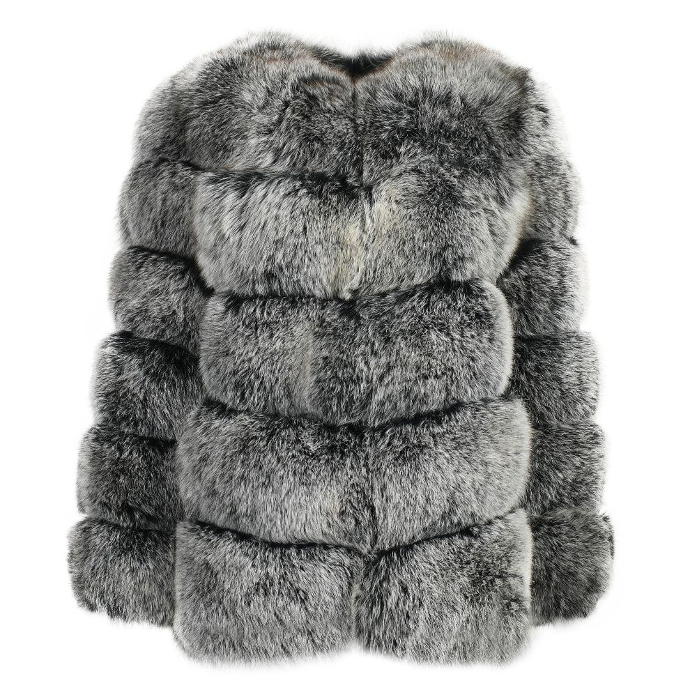 Luxury 5 Row Real Fox Fur Oversized Winter Statement Coat