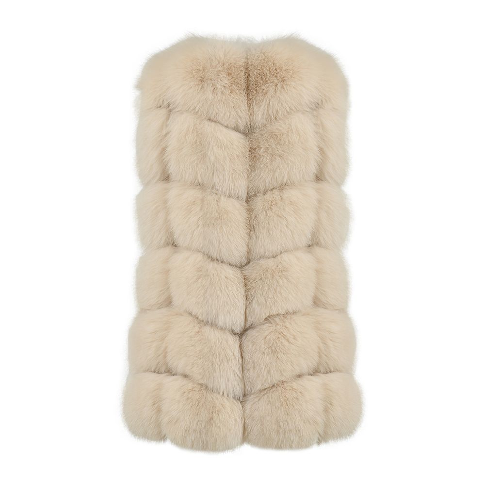 Luxurious Dolcie London Real Fox Fur Overlap Gilet with Pockets