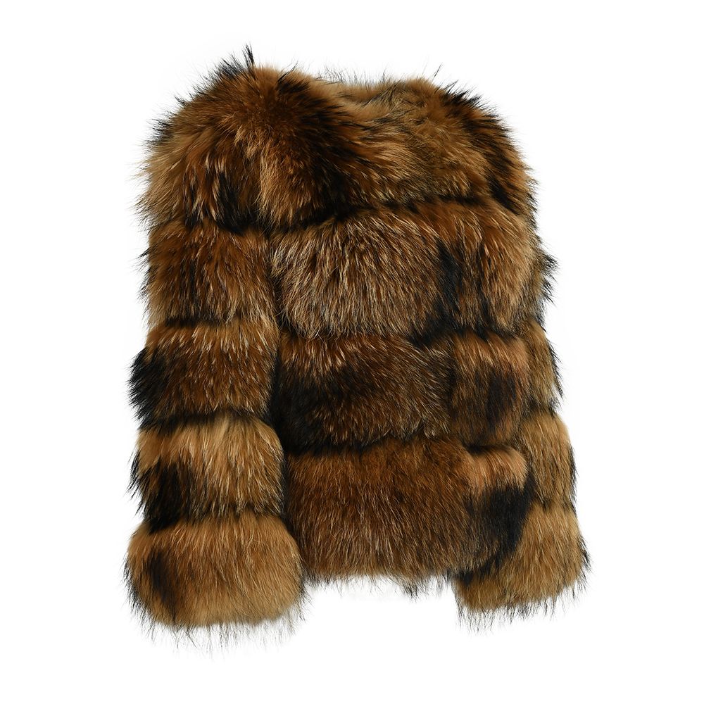 Dolcie London Genuine Raccoon Fur Cropped Bubble Coat