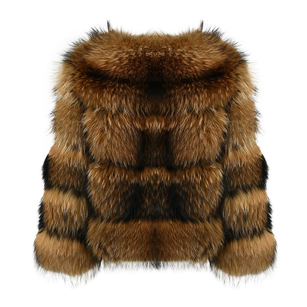 Dolcie London Genuine Raccoon Fur Cropped Bubble Coat