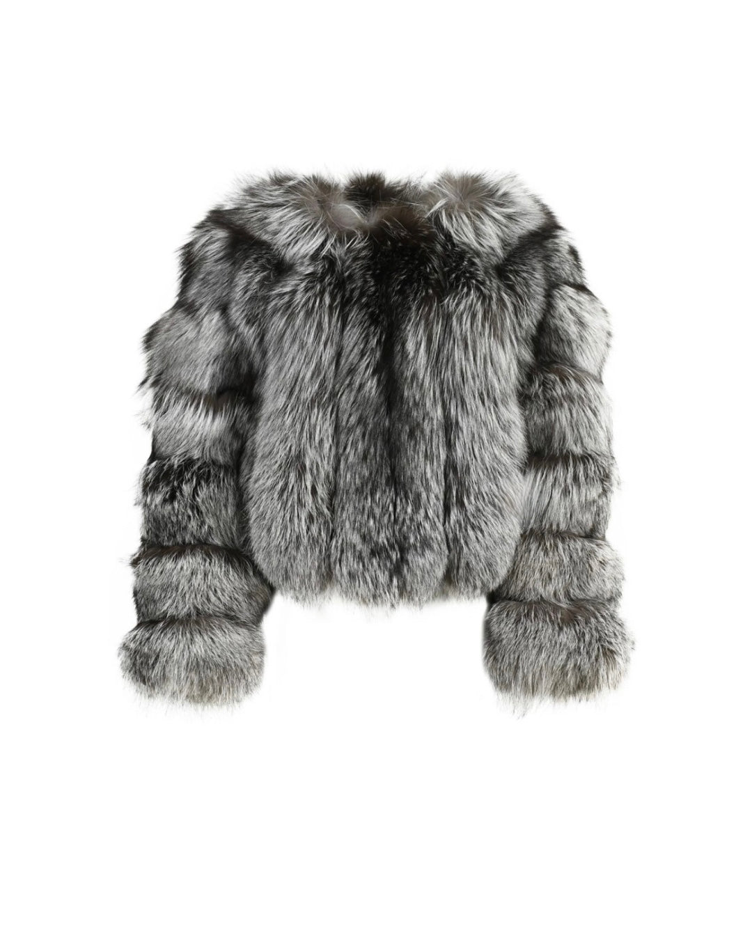 Luxurious Straight Rows Cropped Real Fox Fur Winter Jacket