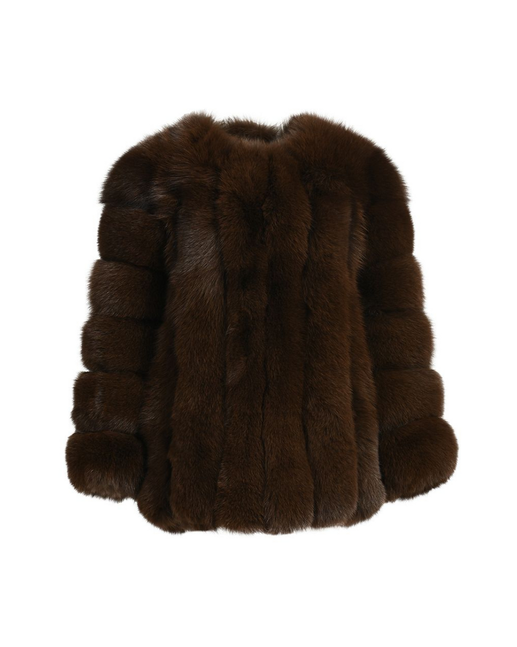 Dolcie London Straight Rows Genuine Fox Fur Long Winter Coat