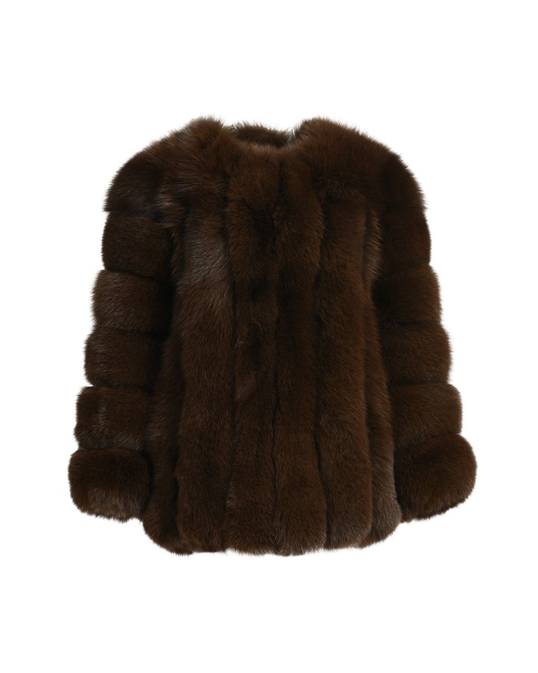 Dolcie London Straight Rows Genuine Fox Fur Long Winter Coat