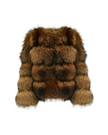 Dolcie London Genuine Raccoon Fur Cropped Bubble Coat