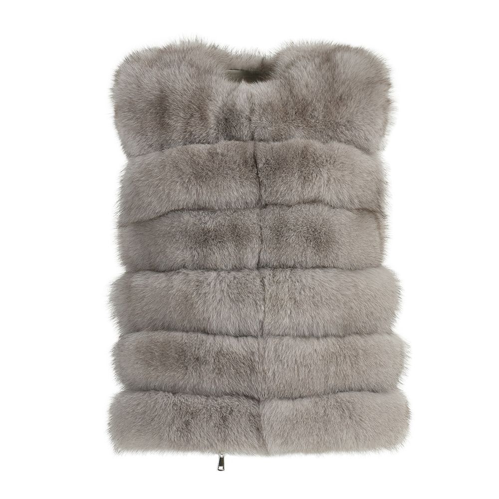 Luxurious 3-in-1 Detachable Long Fox Fur Coat with Leather Lining