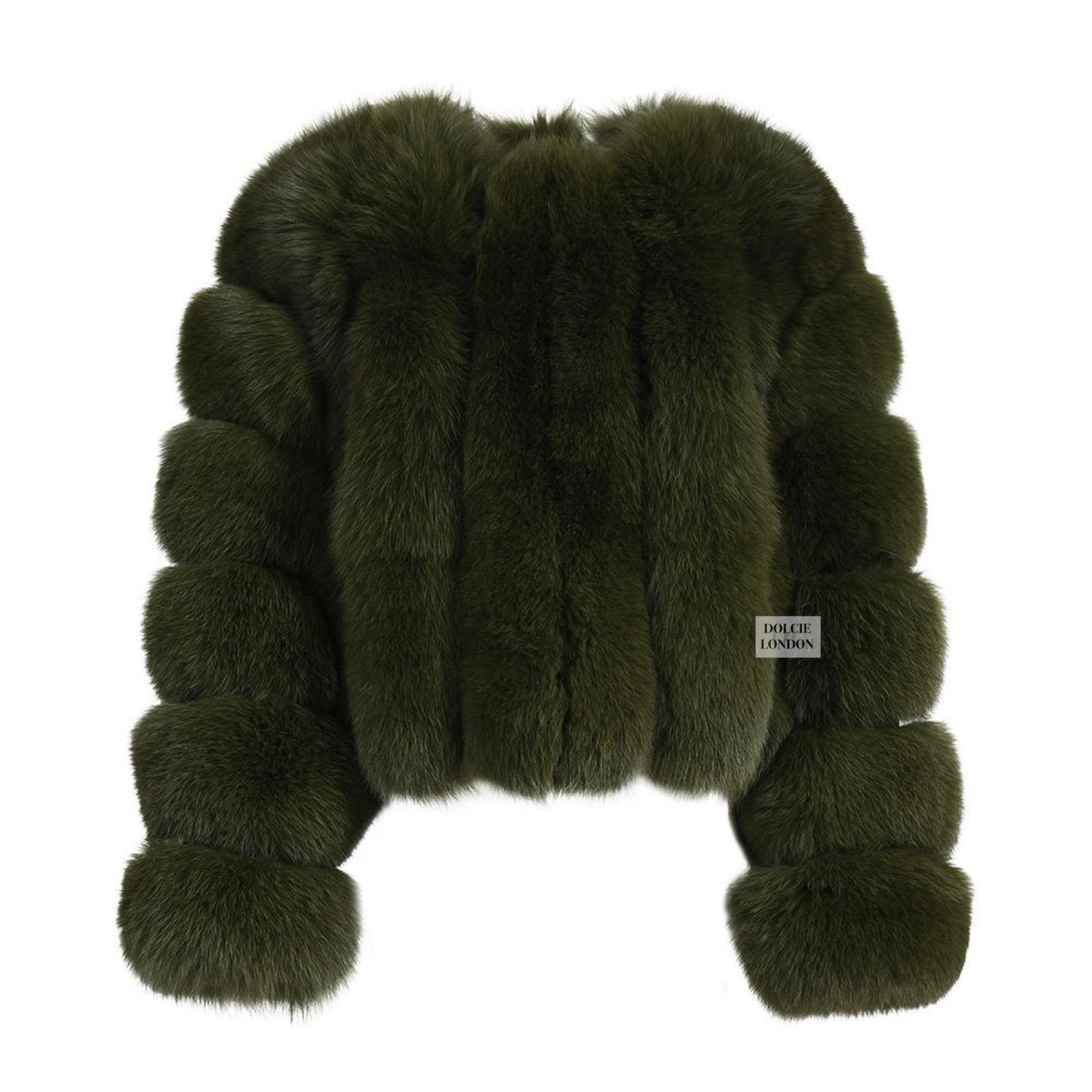 Luxurious Straight Rows Cropped Real Fox Fur Winter Jacket