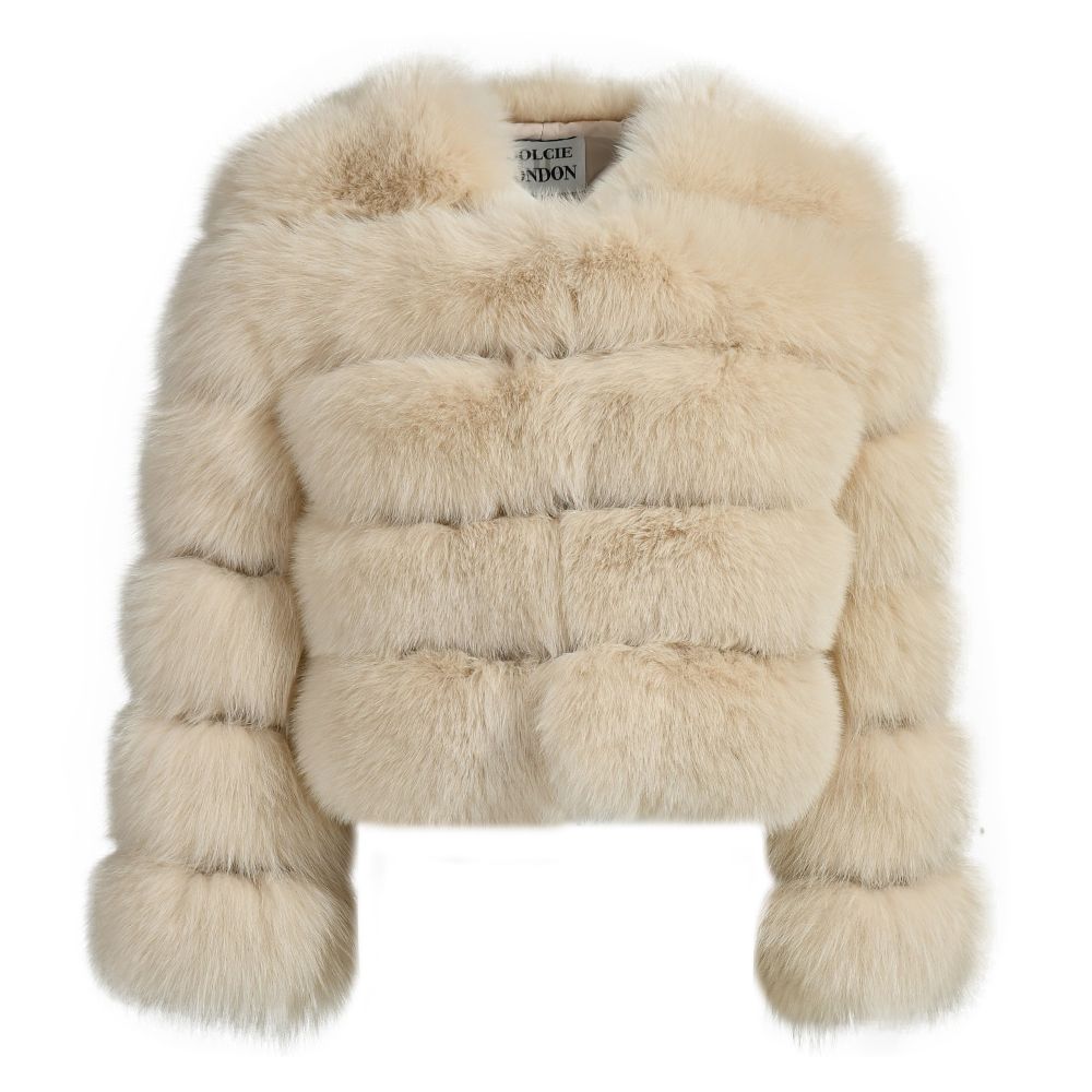 Premium Dolcie London Bubble Cropped Genuine Fox Fur Winter Coat