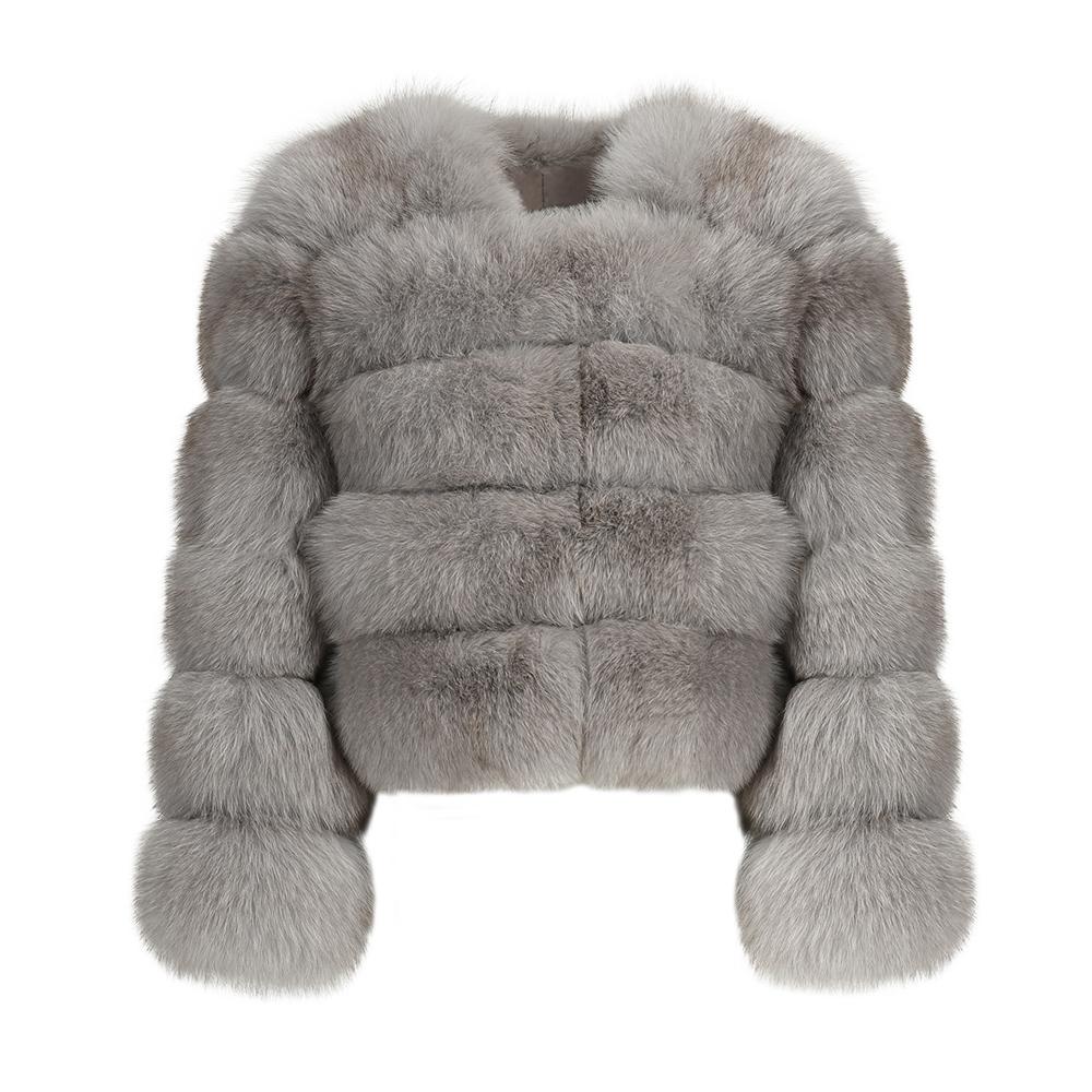 Premium Dolcie London Bubble Cropped Genuine Fox Fur Winter Coat