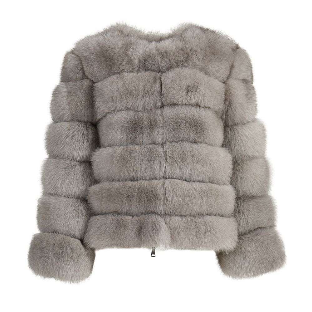 Luxurious 3-in-1 Detachable Long Fox Fur Coat with Leather Lining