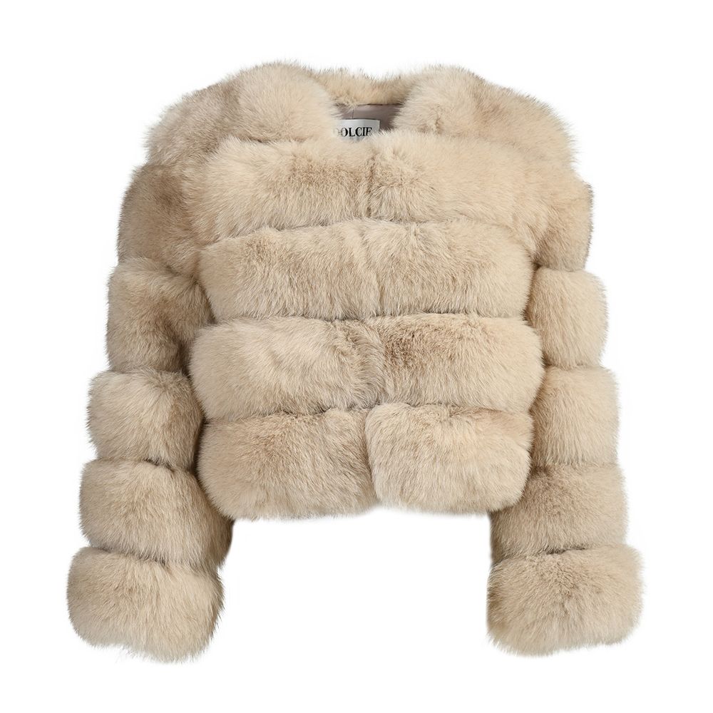 Premium Dolcie London Bubble Cropped Genuine Fox Fur Winter Coat