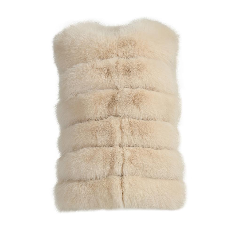 Luxurious 3-in-1 Detachable Long Fox Fur Coat with Leather Lining