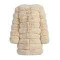 Luxurious 3-in-1 Detachable Long Fox Fur Coat with Leather Lining