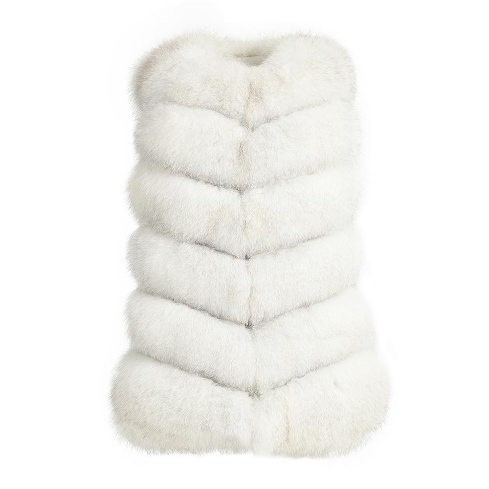 Luxury Women's 6 Rows Real Fox Fur Gilet Winter Vest