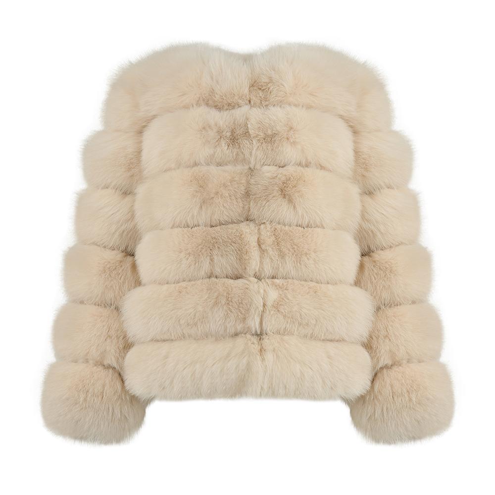 Luxurious 3-in-1 Detachable Long Fox Fur Coat with Leather Lining